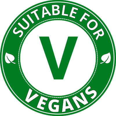 Suitable for vegans v green label clipart