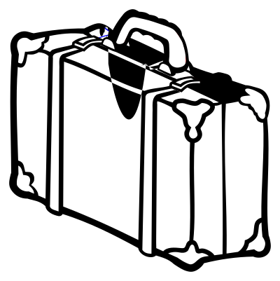 Suitcase - lineart clipart