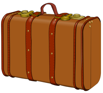 Suitcase with stains clipart