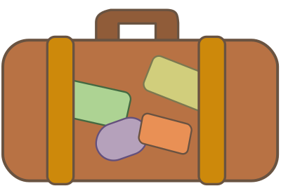 Suitcase with Travel Stickers clipart