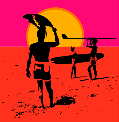 Summer surfers clipart