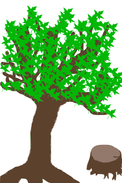 Summer Tree with a Stub clipart