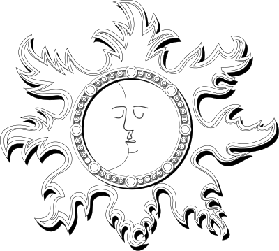 Sun and Moon Outline clipart