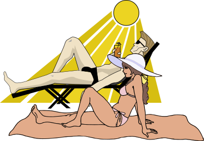 Sunbathing Couple clipart