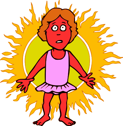 Sunburn - Woman clipart