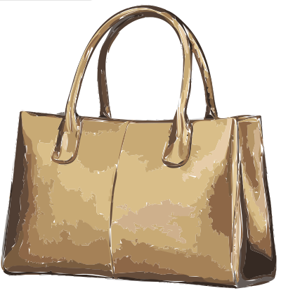 Tan Leather Handbag No Logo clipart