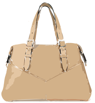 Tan Leather Triangle Purse No Logo clipart
