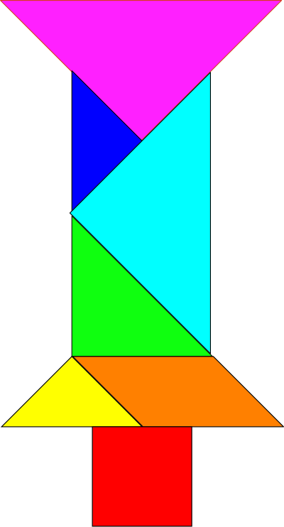 Tangram with saturated spectral colors clipart