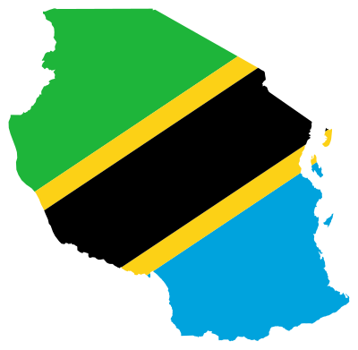 Tanzania Flag Map clipart