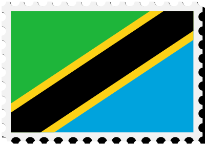 Tanzania flag stamp clipart