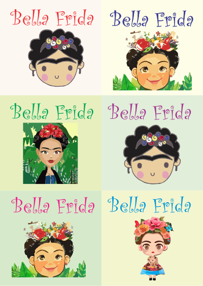 Tarjetas Frida Kahlo serie 03 clipart