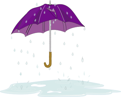 Tattered Umbrella in Rain clipart