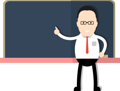 Teacher and Blackboard clipart