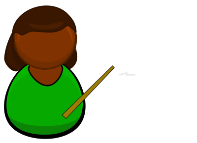 Teacher in a greener dress clipart