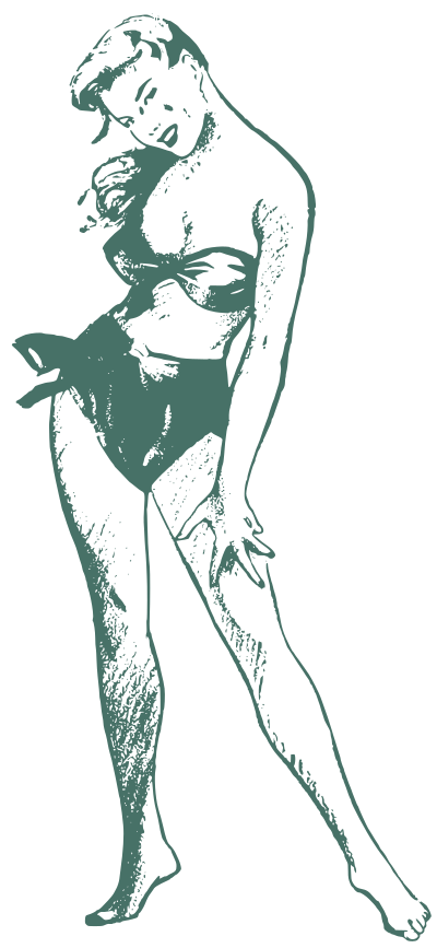 Teal Pin Up Lady clipart