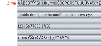 Technical lettering set weight 1 clipart