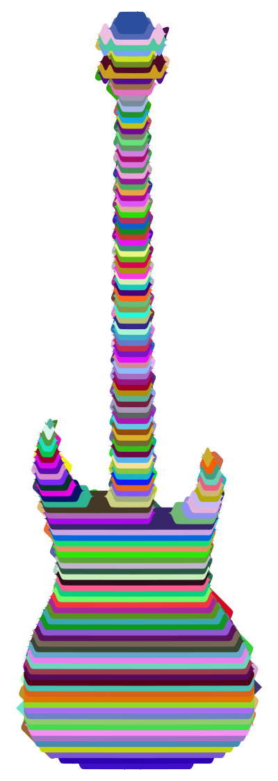 Technicolor Guitar clipart