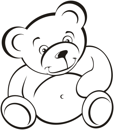 Teddy bear (outline) clipart