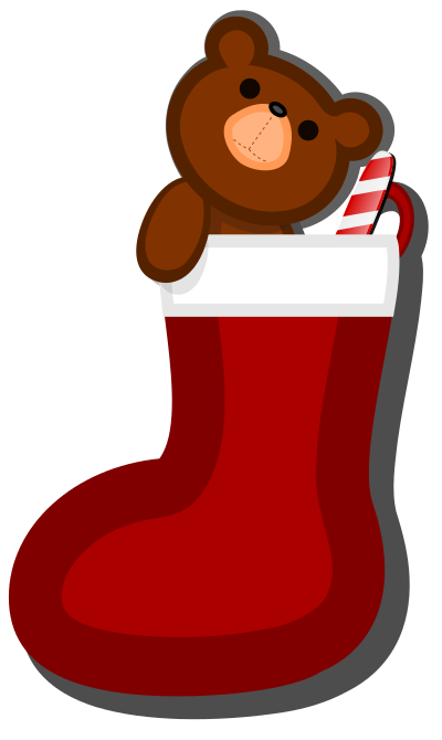 Teddy Bear Stocking clipart