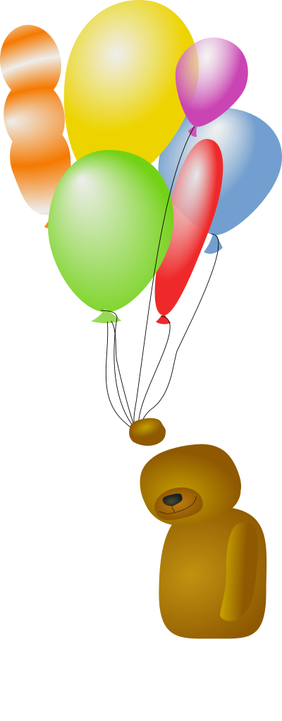 Teddy Bear with Balloons clipart