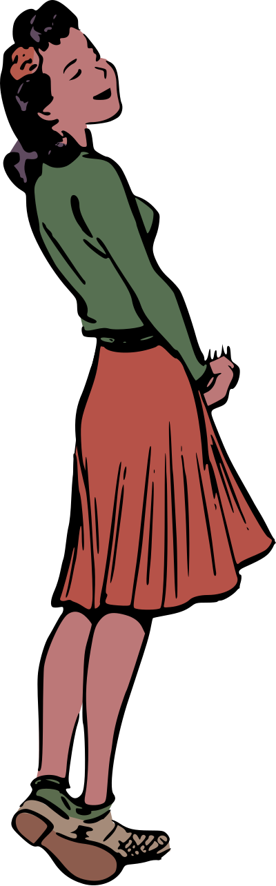 Teen girl in love clipart