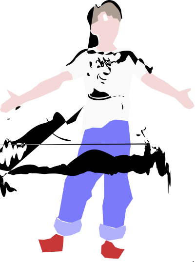 Teen in baggy jeans clipart