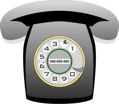 Teléfono Heraldo gris (grey classic phone) clipart