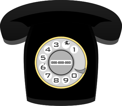 Teléfono Heraldo negro (black classic phone) clipart