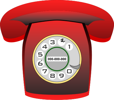 Teléfono Heraldo rojo (red classic phone) clipart