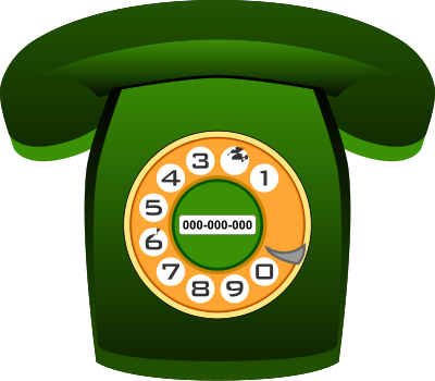 Teléfono Heraldo verde (green classic phone) clipart
