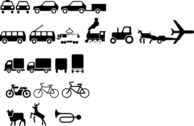 Template of road signs (vechicles) clipart