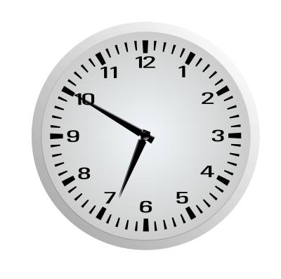 Ten Minutes Before Seven - 6:50 clipart