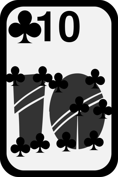 Ten of Clubs clipart