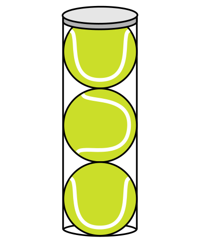 Tennis balls in a cylinder clipart