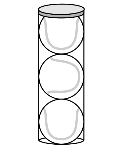 Tennis balls in a cylinder - greyscale clipart