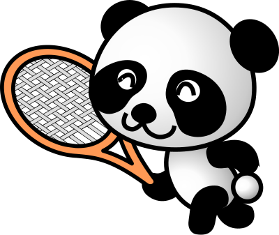 Tennis panda clipart