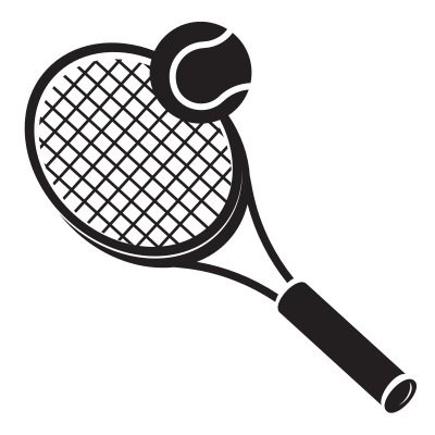Tennis racket and a ball clipart