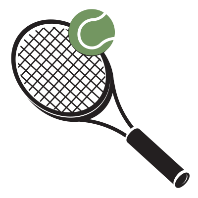Tennis Racket and Green Ball clipart