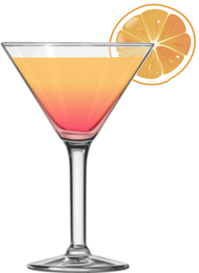 Tequila sunrise cocktail 2 clipart