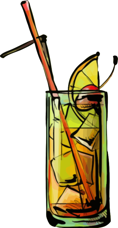 Tequila sunrise cocktail clipart