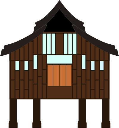Terengganu kampung house clipart