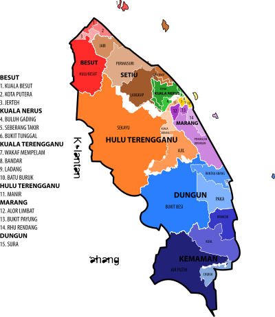 Terengganu new electoral map clipart