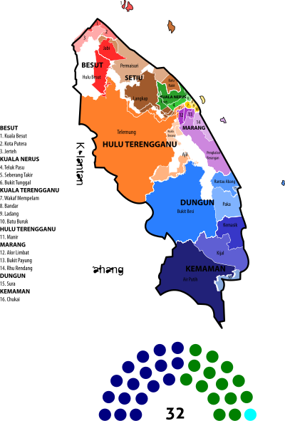 Terengganu State Legislative Assembly Constituencies (2013) clipart