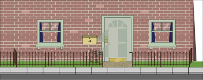 Terraced house front clipart