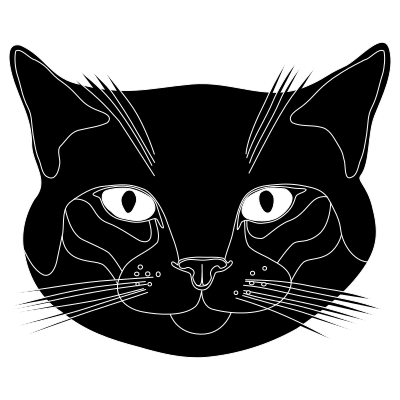 Tête de chat noir clipart