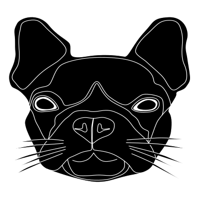 Tête de chien noir 2 clipart