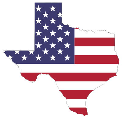 Texas American Flag Map clipart
