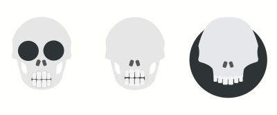 Three skull clipart