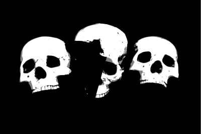 Three skulls clipart