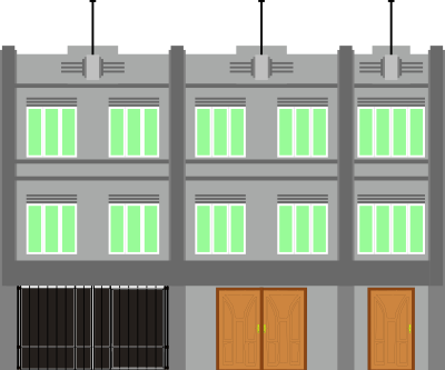 Three-storey 1930s Art Deco Building clipart